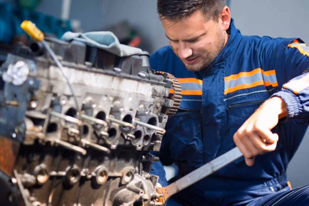 Mechanic at a car repair estimate